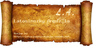 Latosinszky Angéla névjegykártya